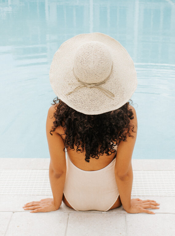A woman at the pool