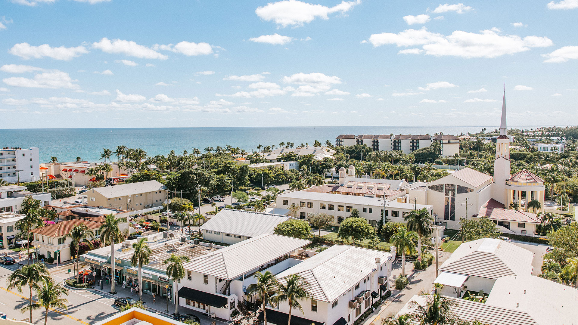 An aerial view of downtown Delray Beach.