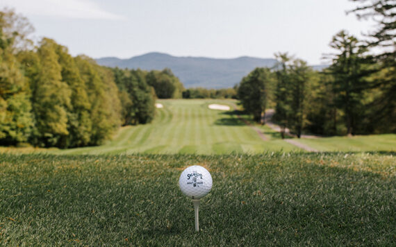 The view from a tee box at The Sagamore Golf Course.