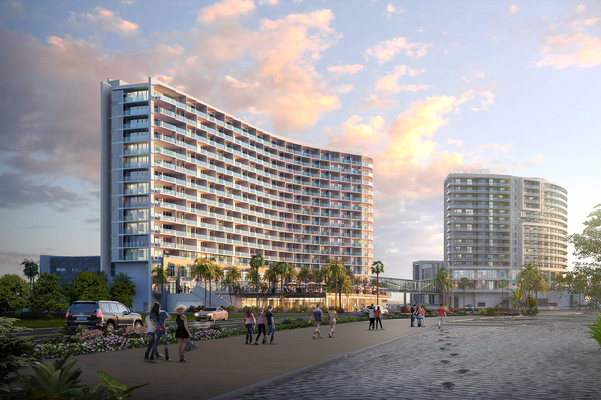 A rendering depicting the exterior of Opal Sol