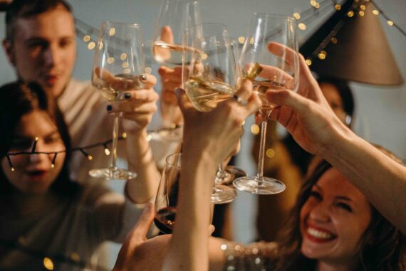 friends toasting