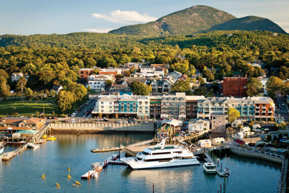 West Street Hotel drone view in Bar Harbor Maine