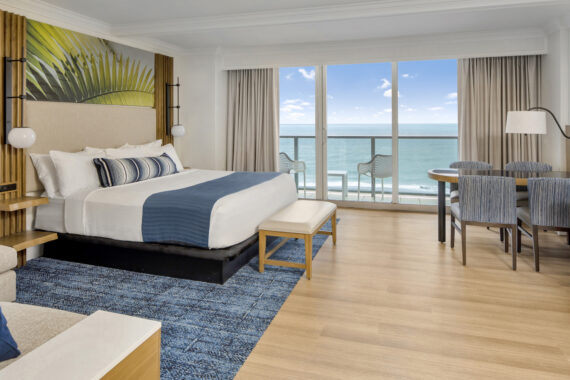 spacious king room overlooking the water