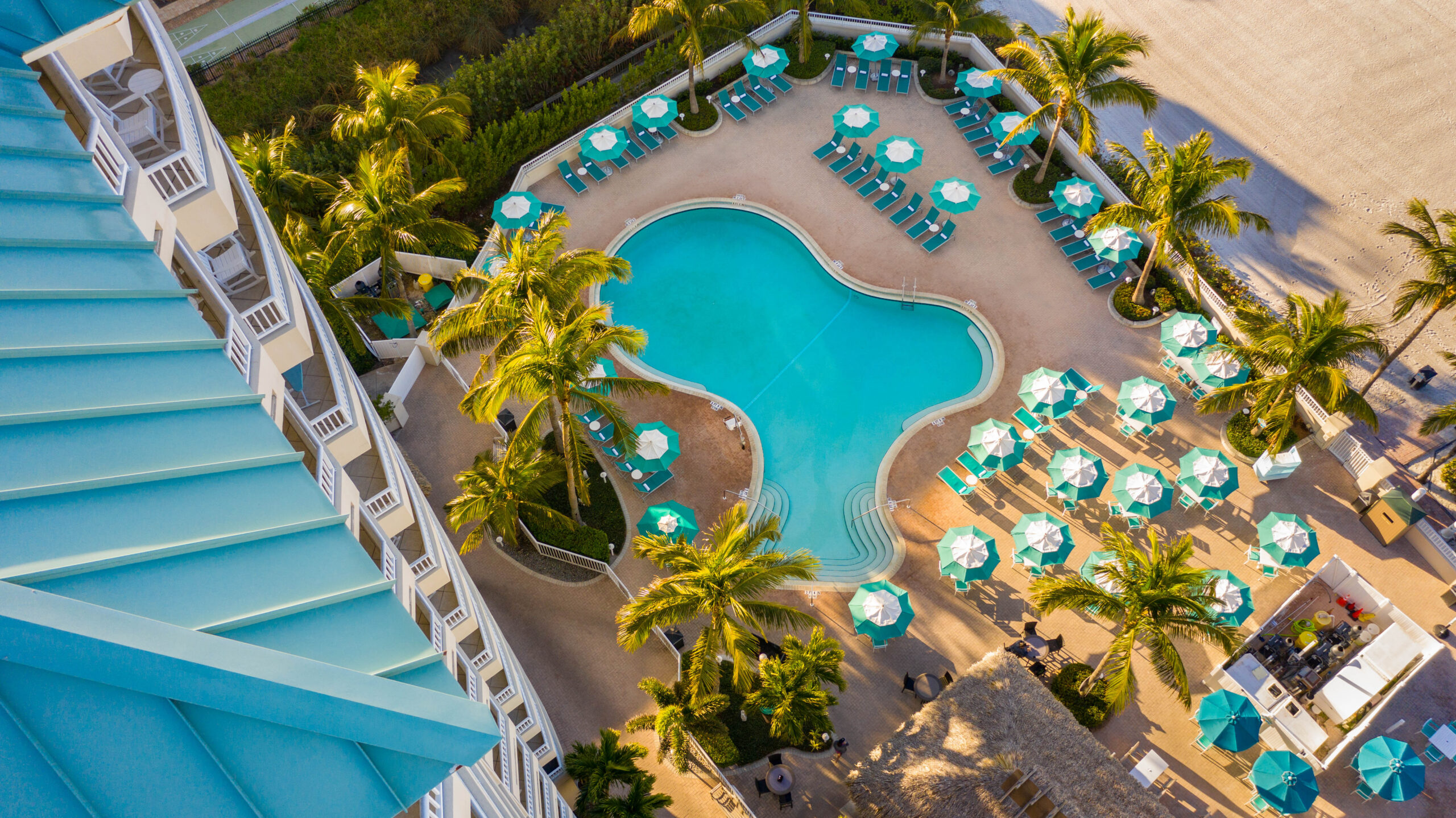 aerial view of the lido beach pool