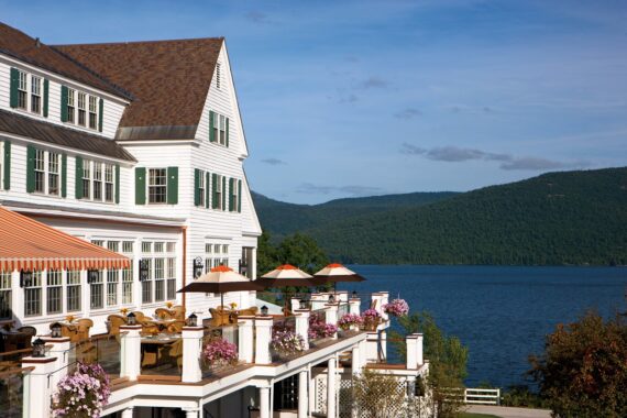exterior view of the sagamore and lake george
