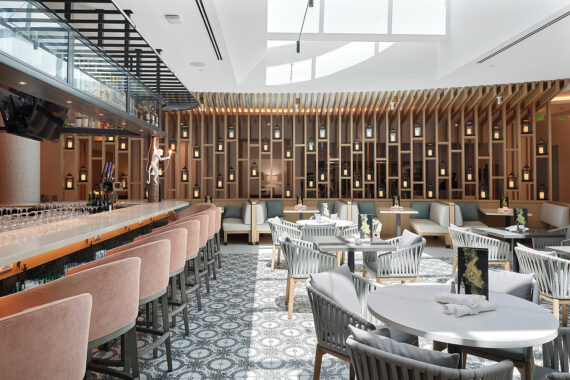 tables and booths at monkey bar