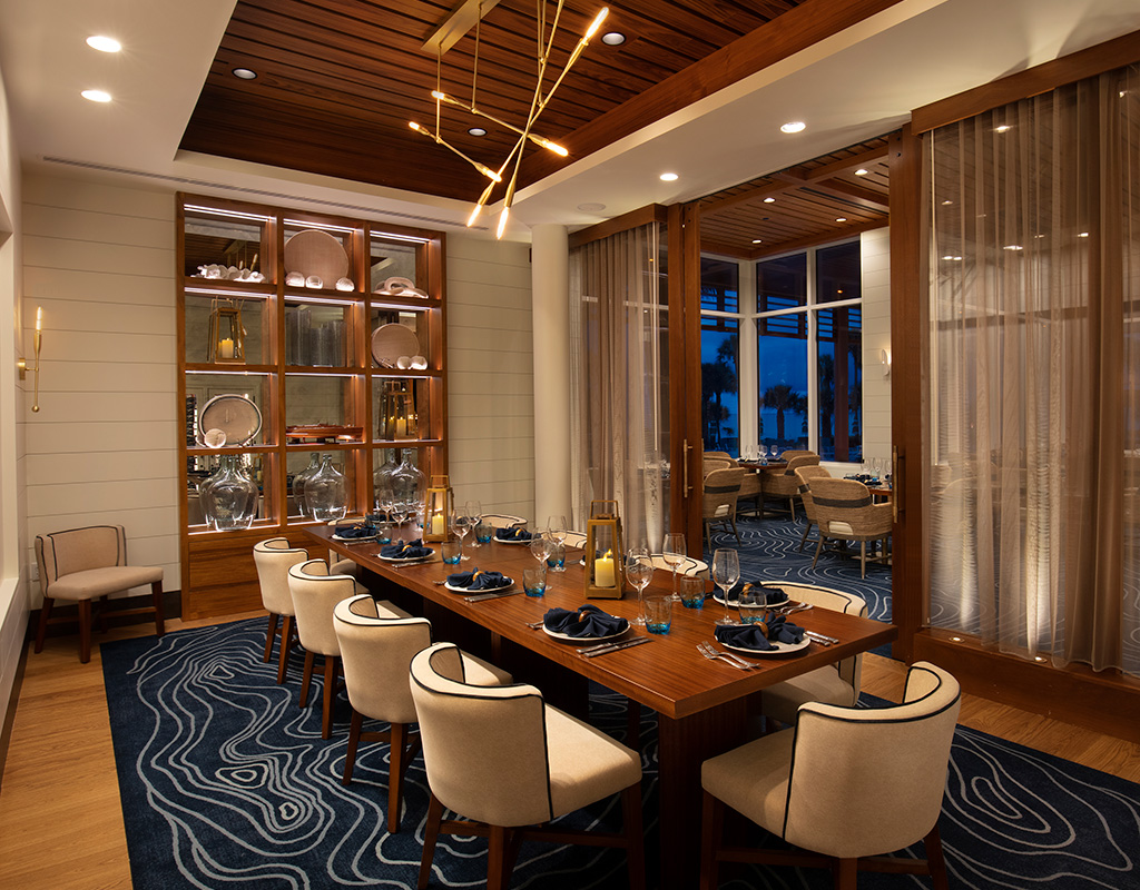The private dining room at The Resort at Longboat Key Club.